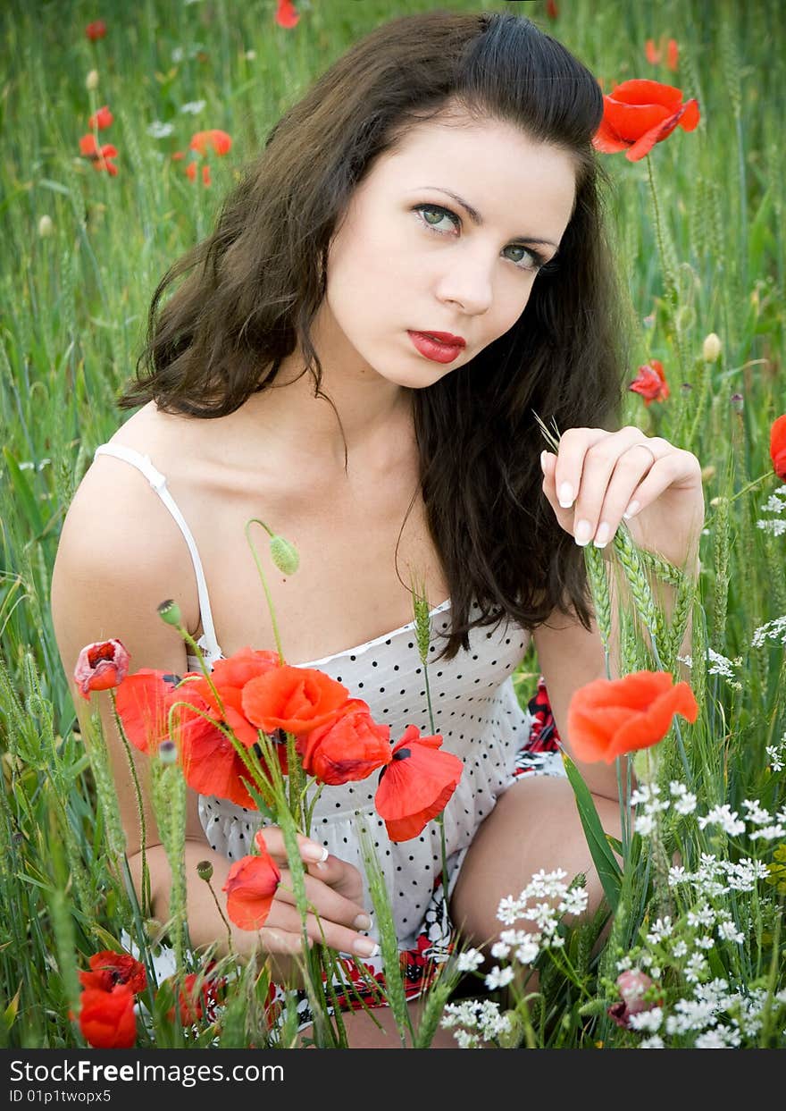 Girl with poppies