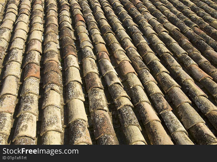 Detail of a Spanish roof tiles