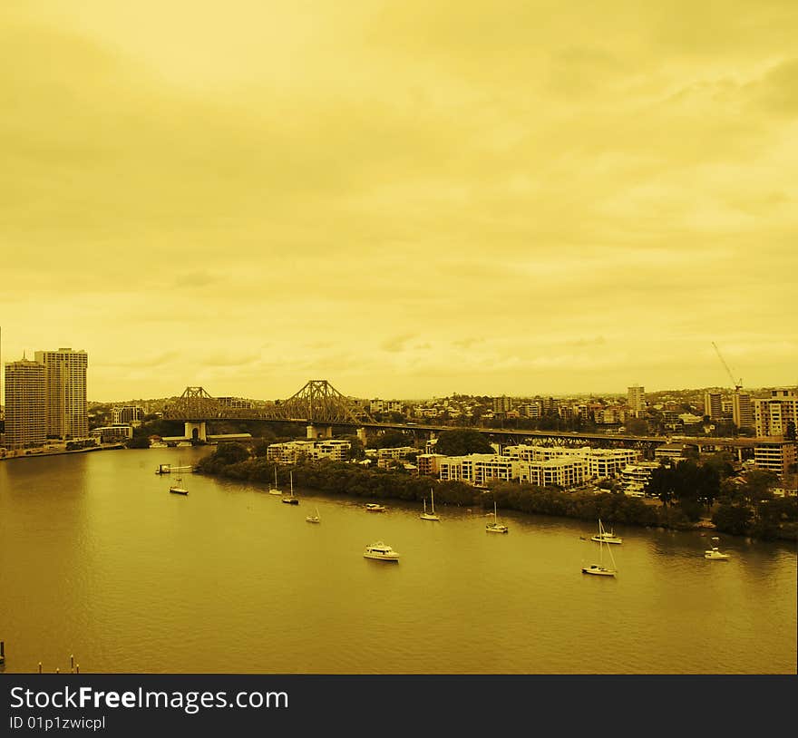 View at Brisbane Australia from the hotel. View at Brisbane Australia from the hotel