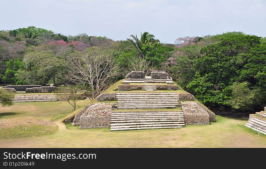 Ruins of mayan site in belize called Altun Ha