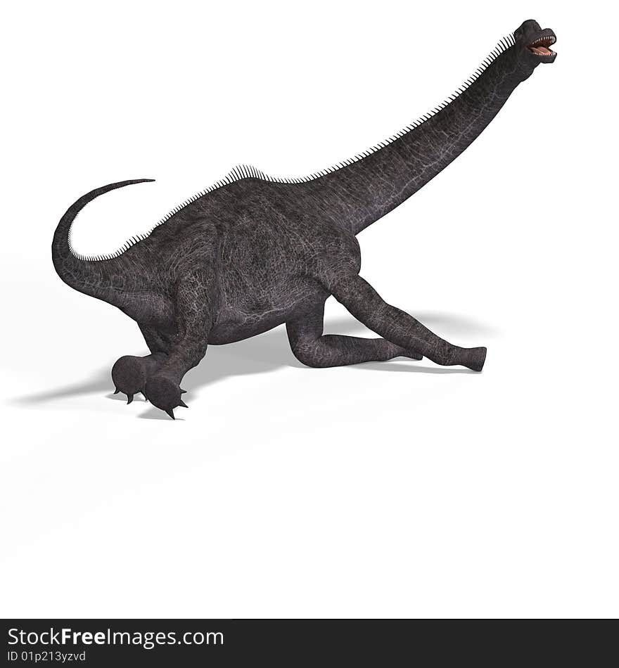 Giant dinosaur brachiosaurus With Clipping Path