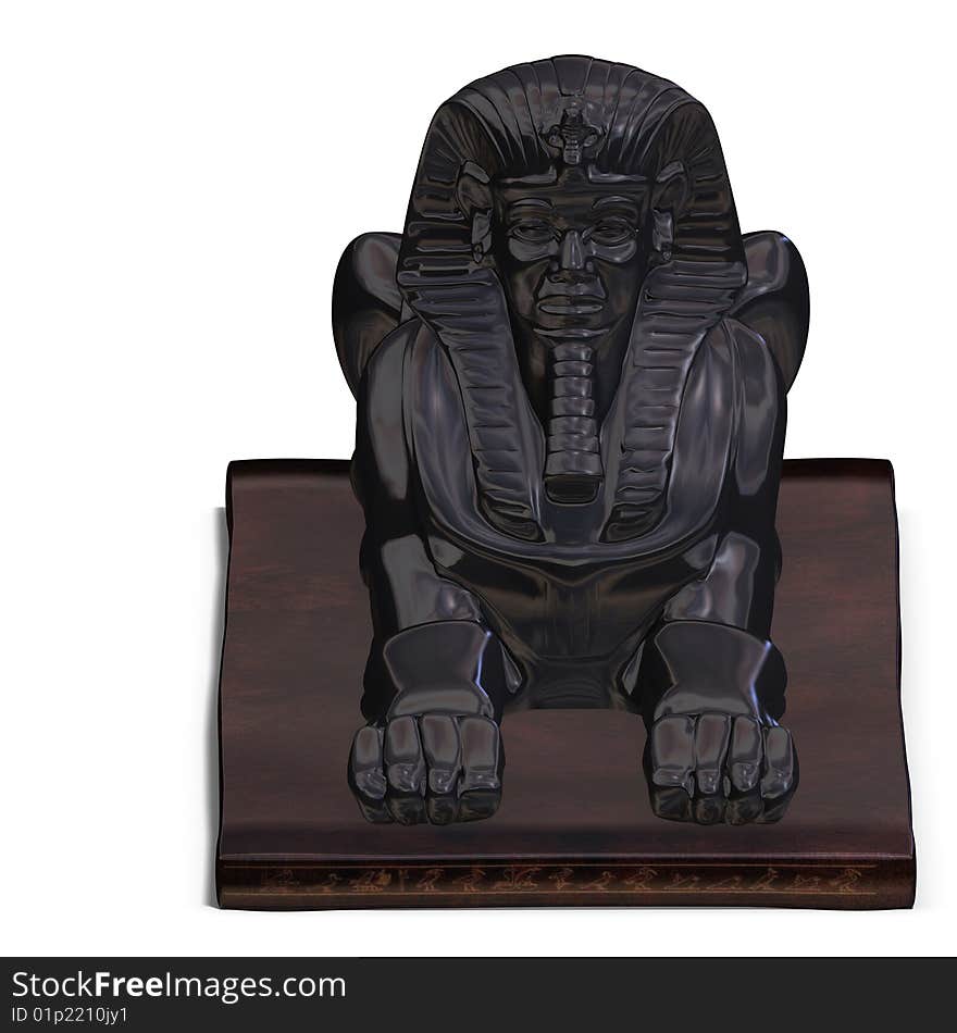 Rendering of eygpt god statue with Clipping Path and shadow over white. Rendering of eygpt god statue with Clipping Path and shadow over white