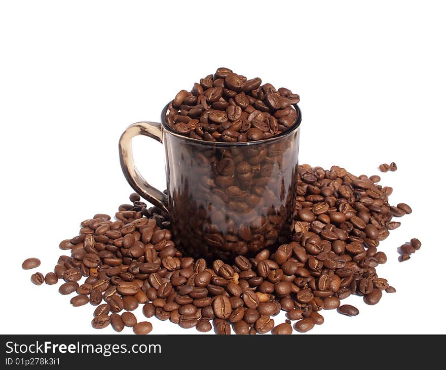 Cup of coffee on white background