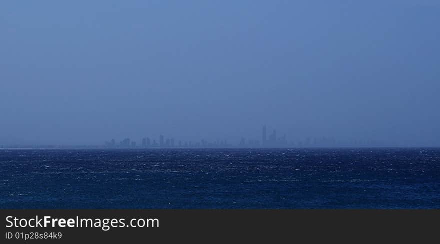 Australian city from the remote shore