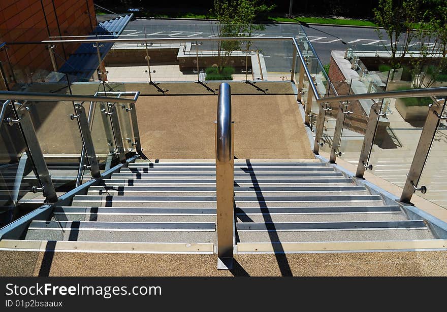 Stairs outside of modern shopping centre. Stairs outside of modern shopping centre