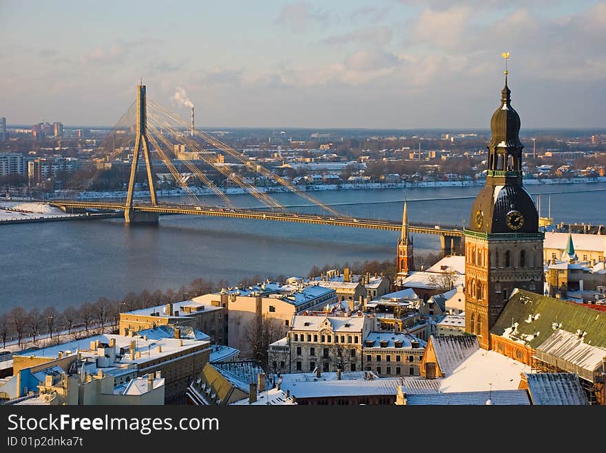 Riga sityscape at sunset. buckground. Riga sityscape at sunset. buckground