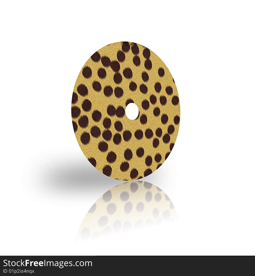 Laser disk template on white background with cheetah fur. Laser disk template on white background with cheetah fur