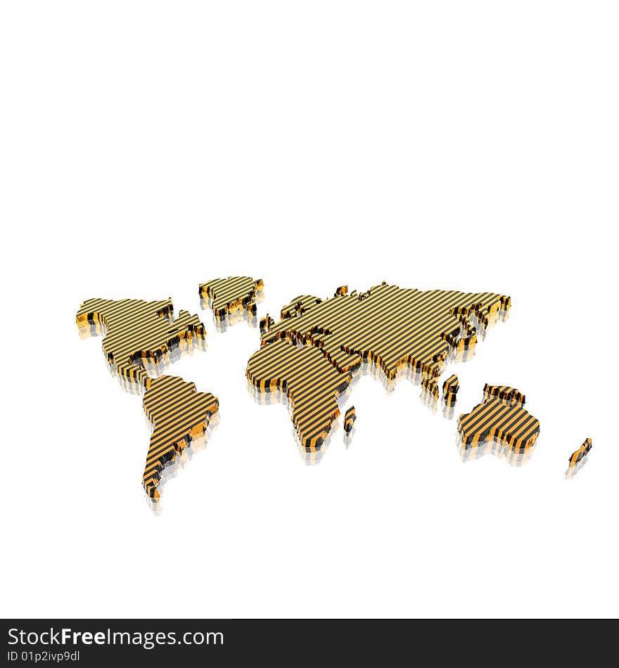 3d model of the geographical world map