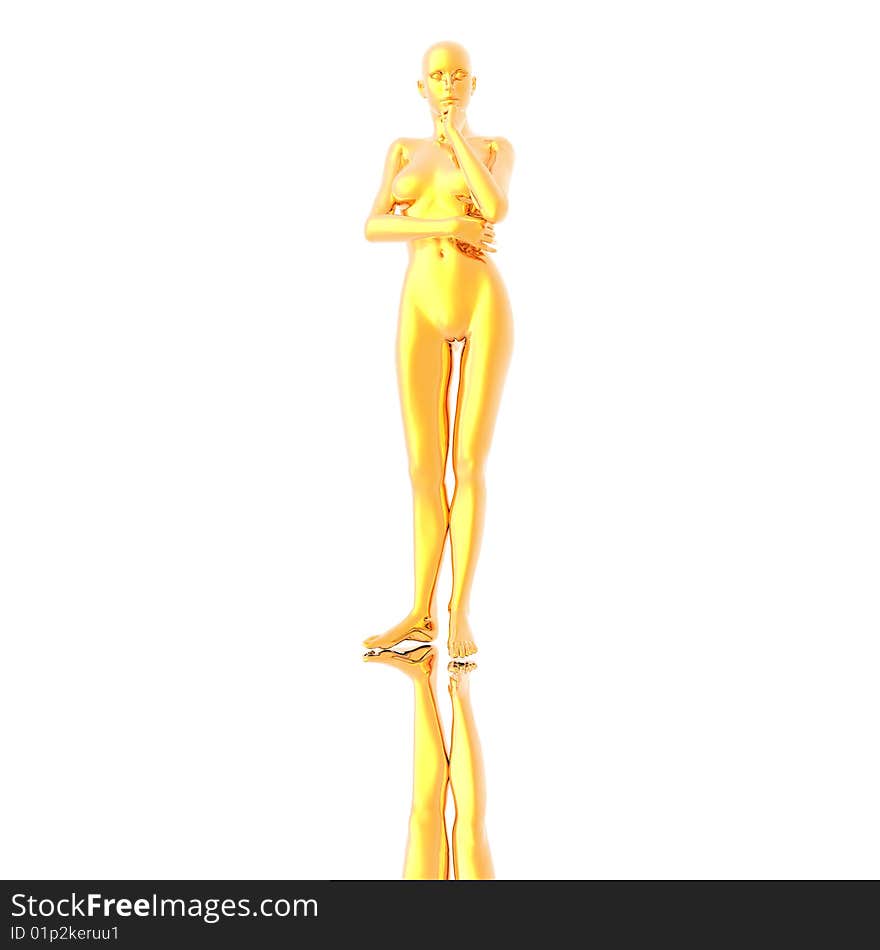 Statuette of a metal girl