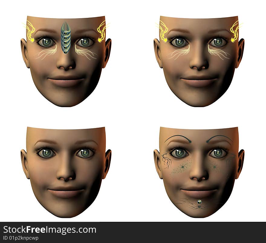 Girl Face In 3D