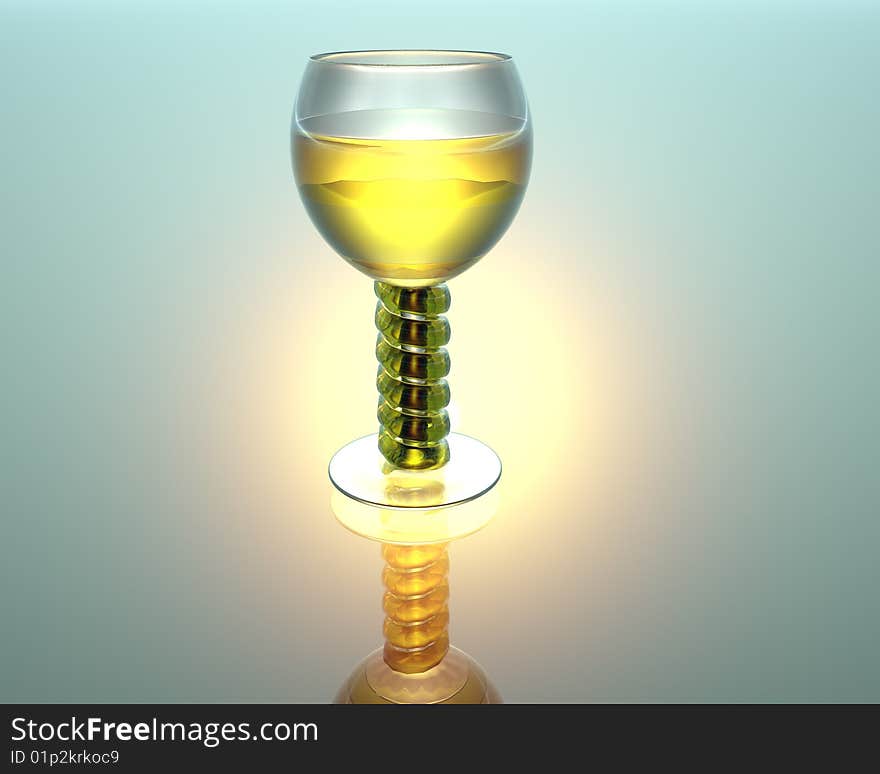 Wine glass in 3D