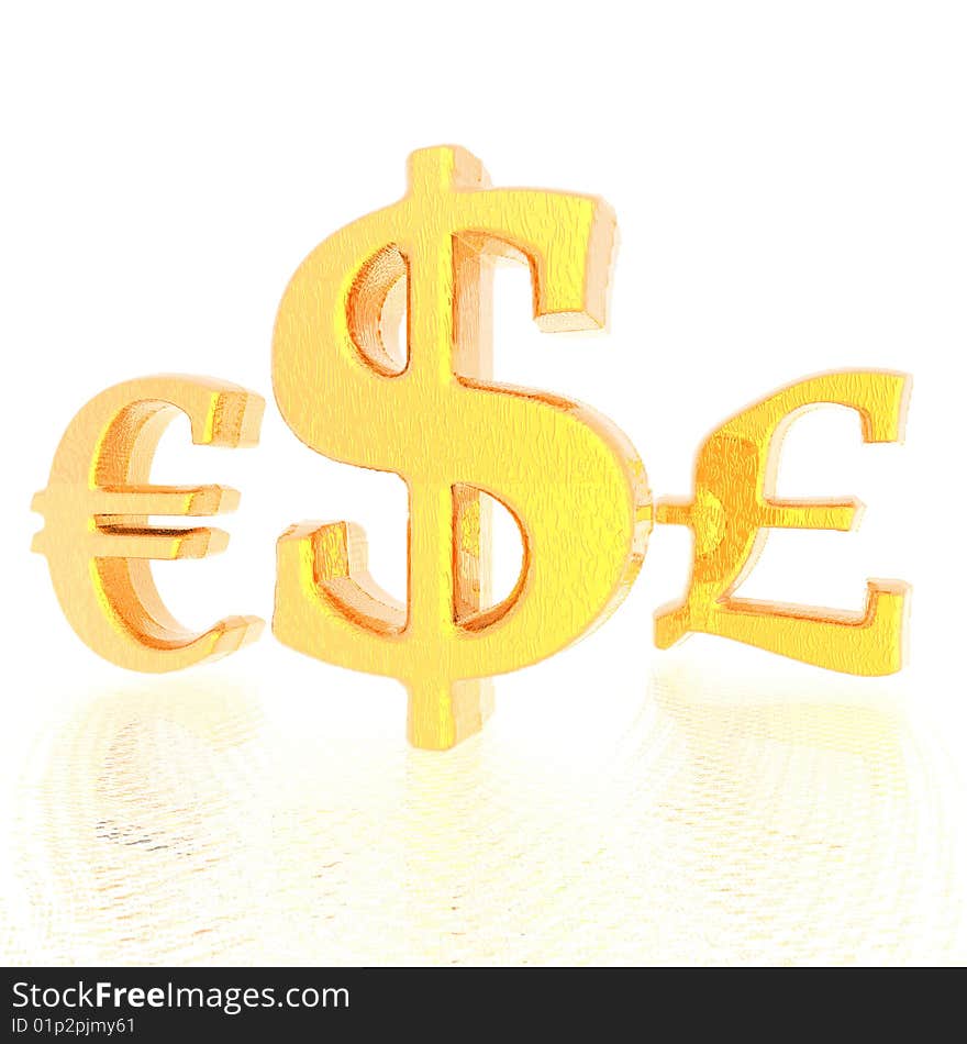 Currency Sign Isolated On A White