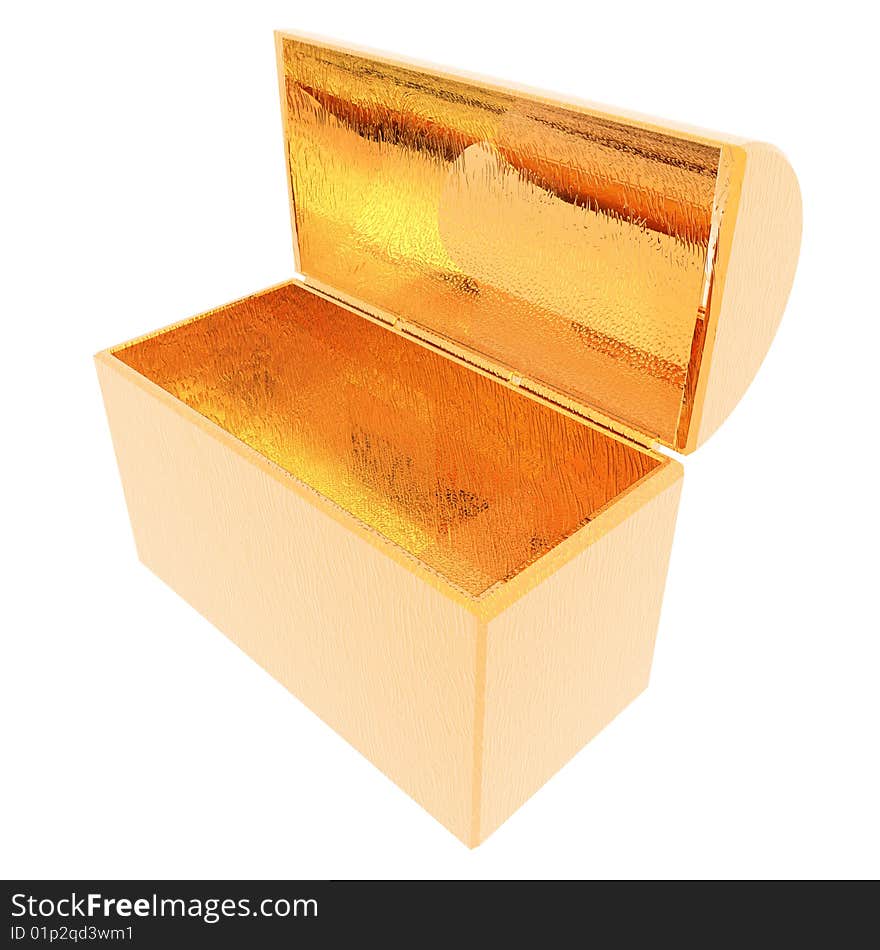 Treasure chest isolated on a white