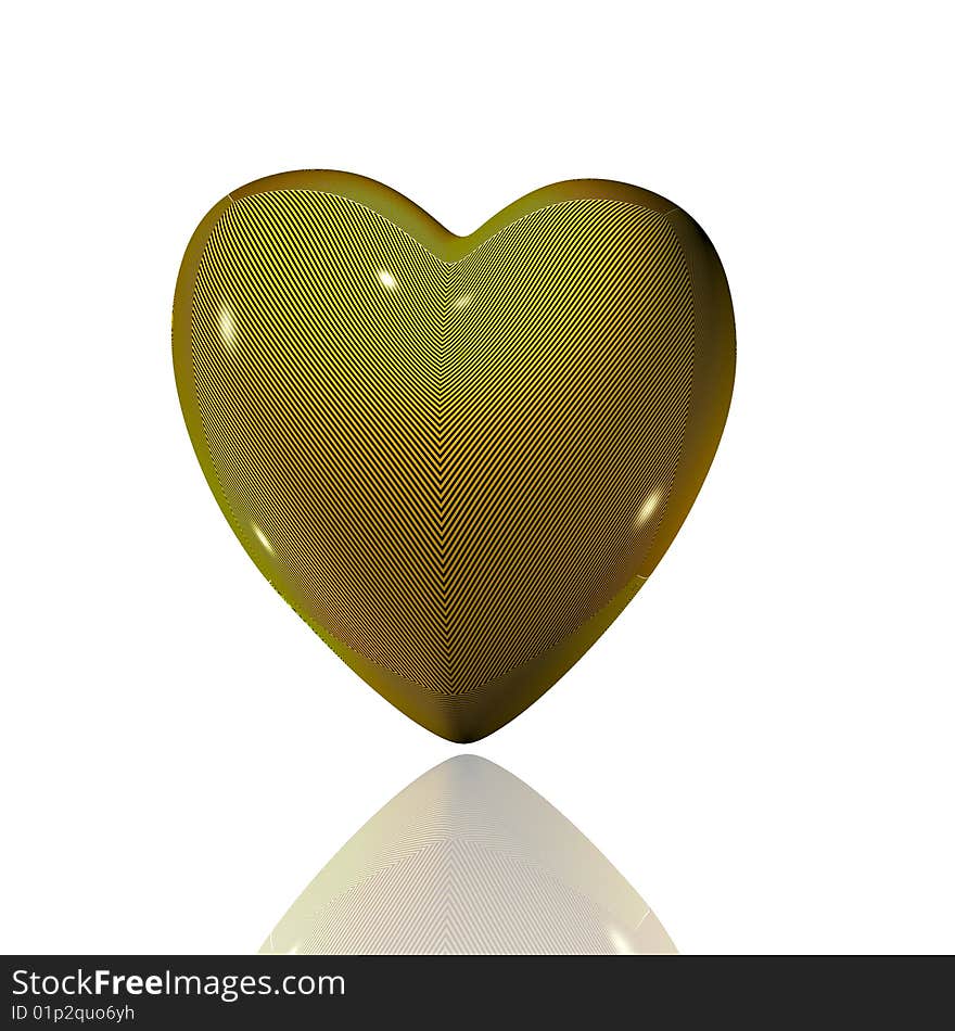 Love heart isolated on a white background