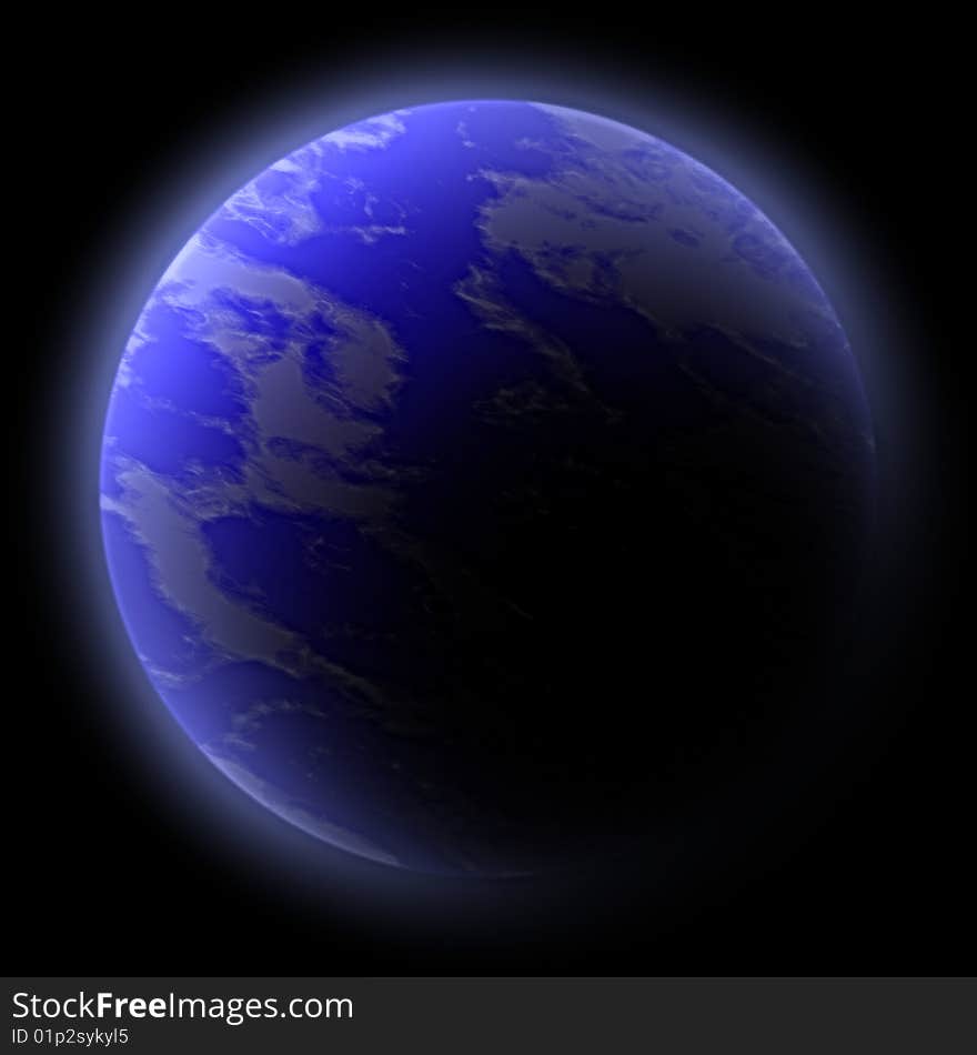 3d rendered planet over black background. 3d rendered planet over black background