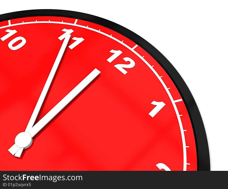 Abstract 3d illustration of clock arrows closeup