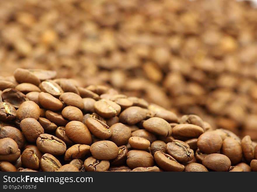 Close up of the aromatic coffe beans. Close up of the aromatic coffe beans