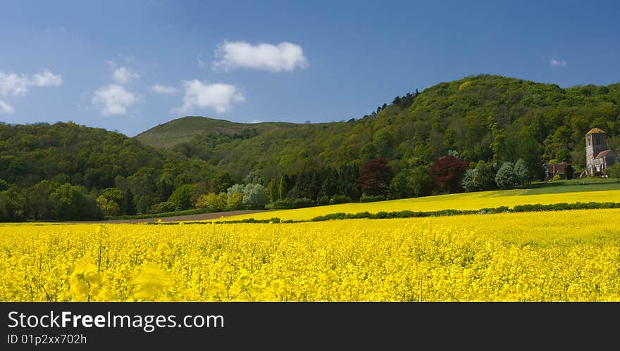 A stitched together panorama of Worcestershire hillside and fields. A stitched together panorama of Worcestershire hillside and fields