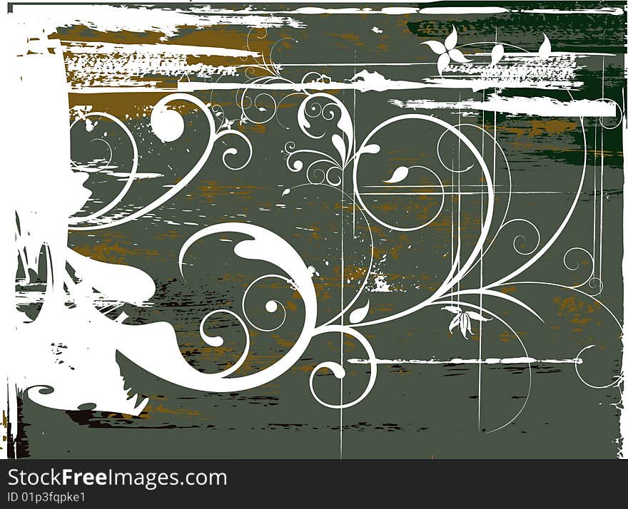 Vector illustration on grunge circle background. Vector illustration on grunge circle background