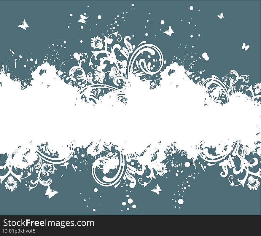 Floral blot frame, vector illustration. Floral blot frame, vector illustration