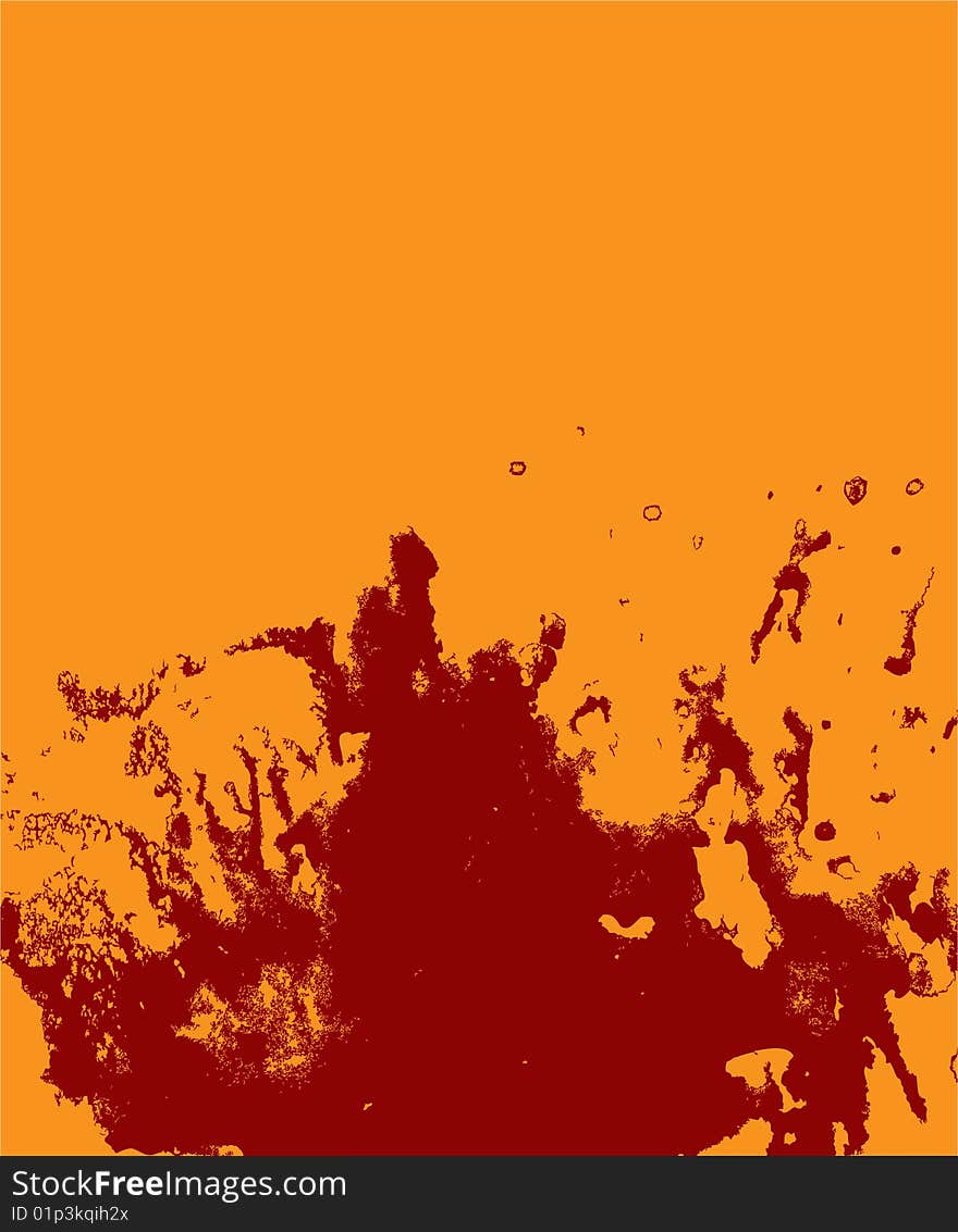 Orange ink blot, vector illustration