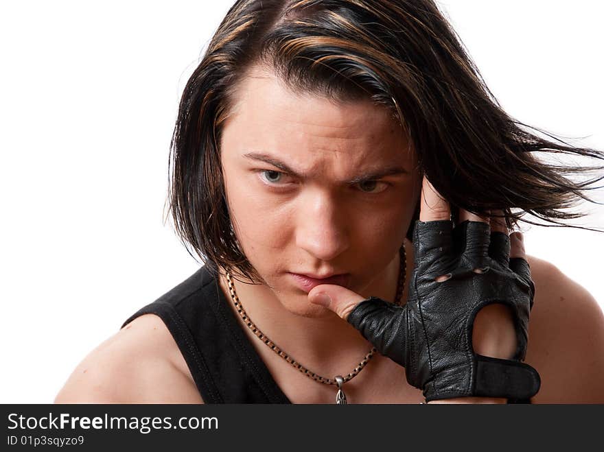 Studio portrait of young stylish man