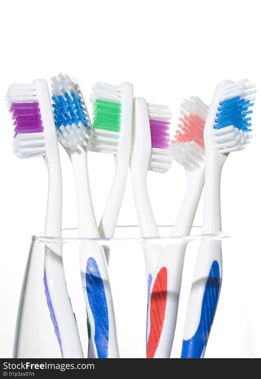 Toothbrushes and water drop.Healthcare