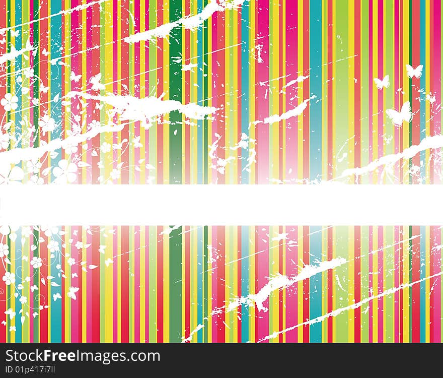 Floral stripes background