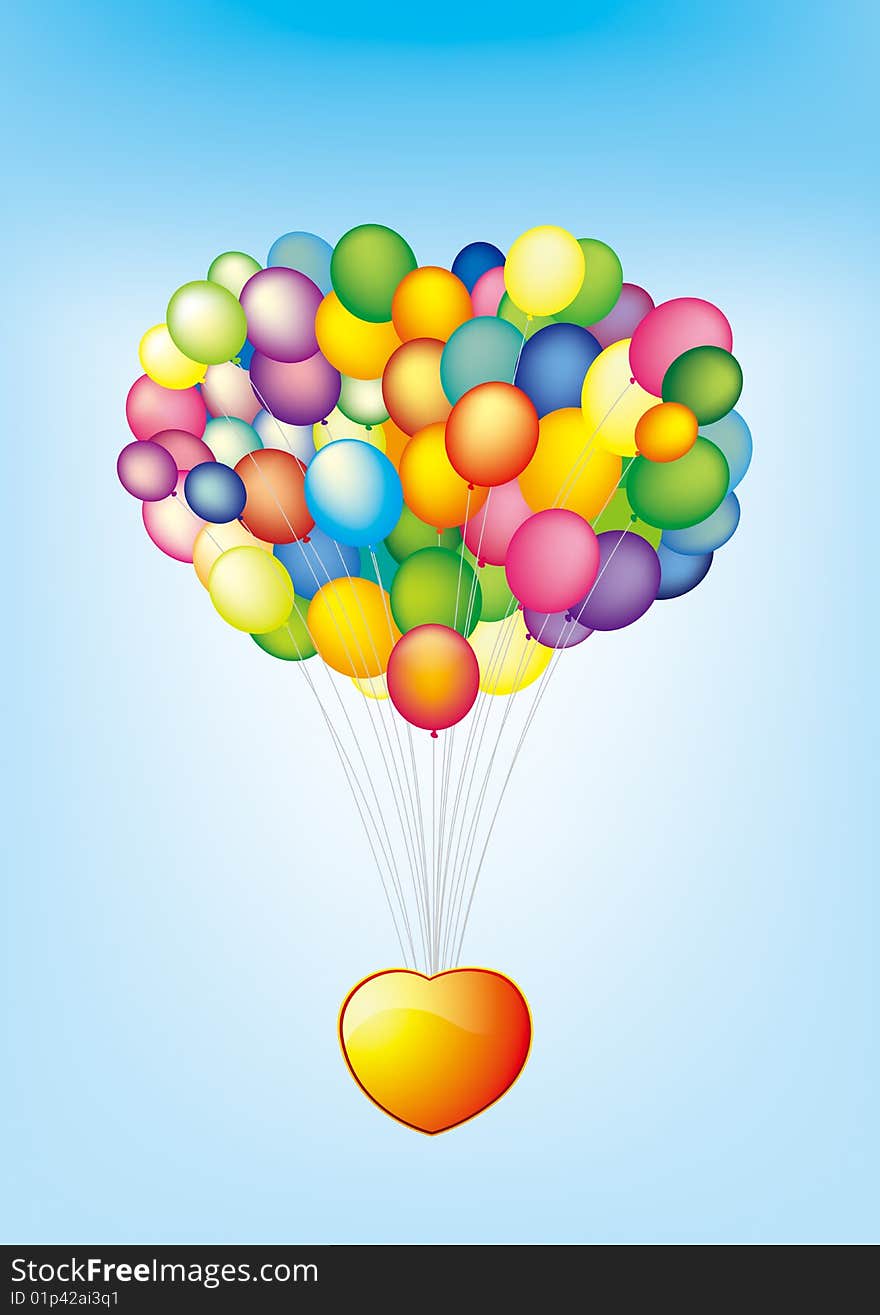 balloons in the blue background