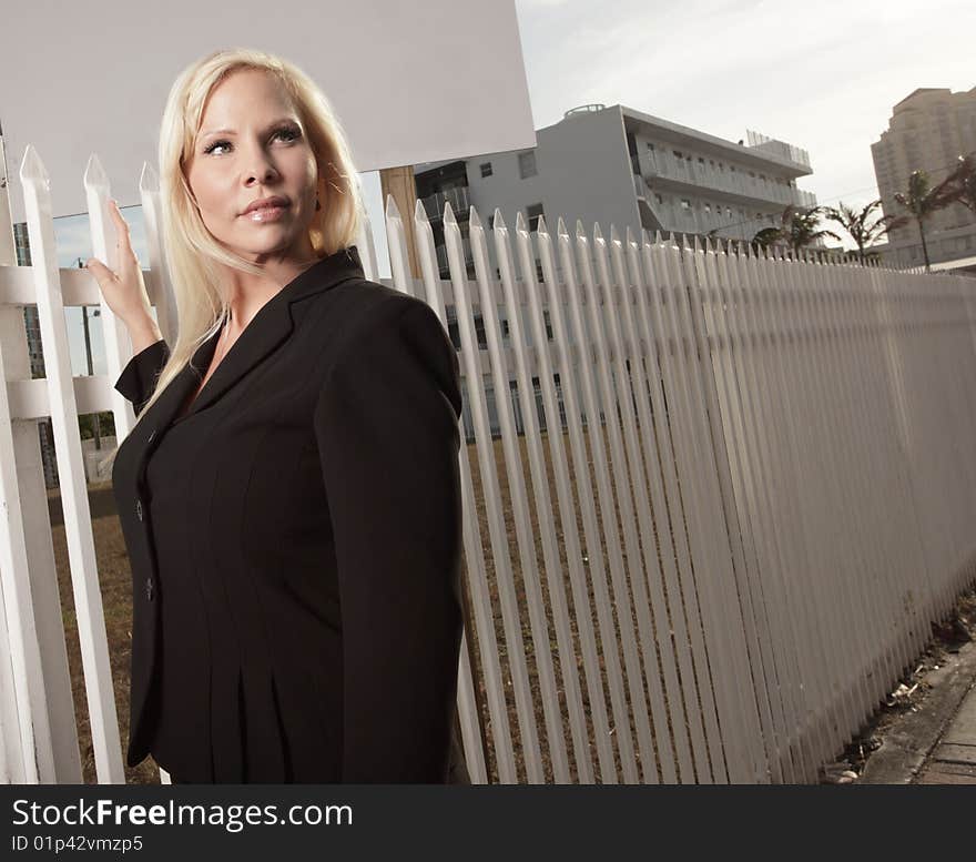 Beautiful young businesswoman on the street. Beautiful young businesswoman on the street