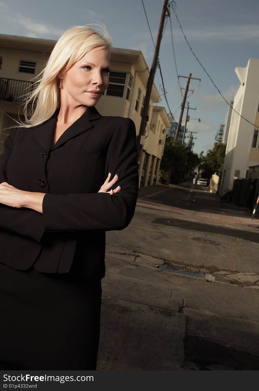 Businesswoman in the street