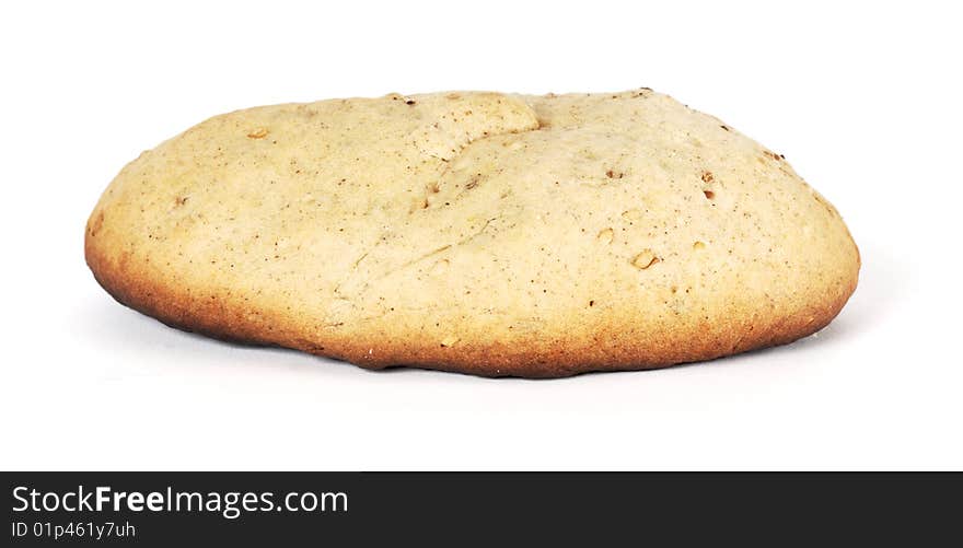 Homemade sweet bread bun on a white background