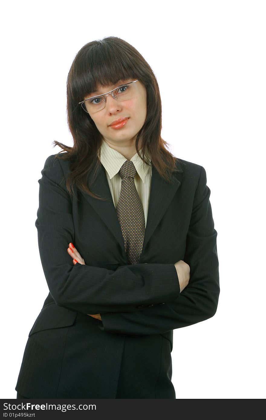 Business woman isolated on a white background