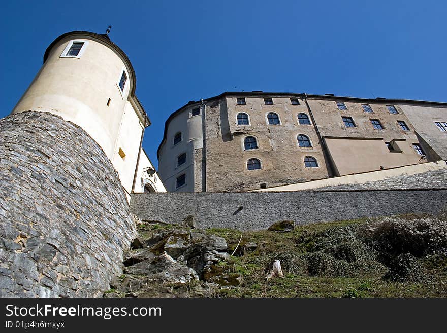 Castle Czech Sternberk next middle stream of river Sazava