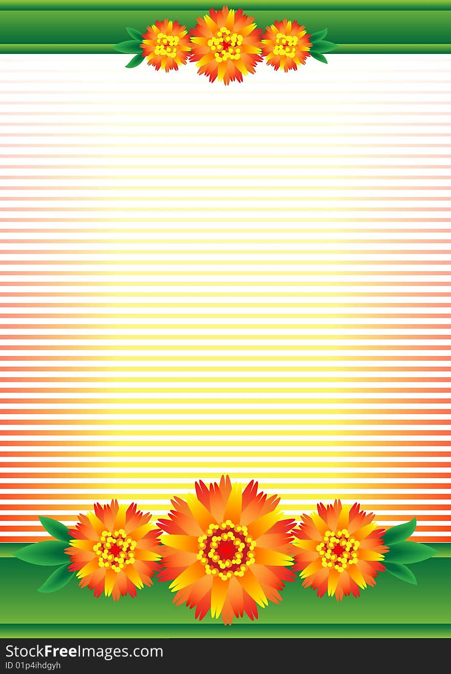 The background to the red-orange flowers dissolved. The background to the red-orange flowers dissolved.