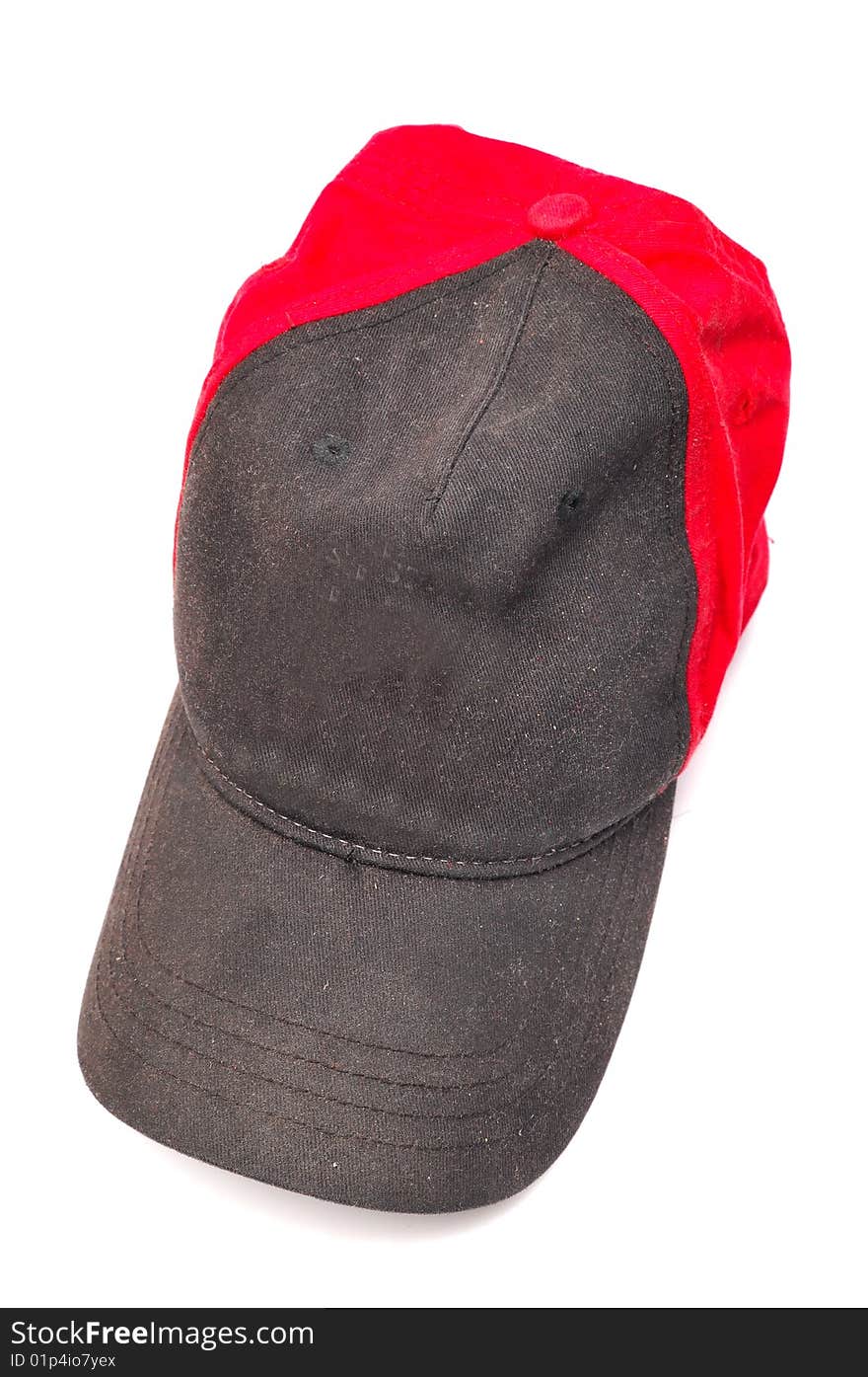Black and red cap isolated on white background. Black and red cap isolated on white background.