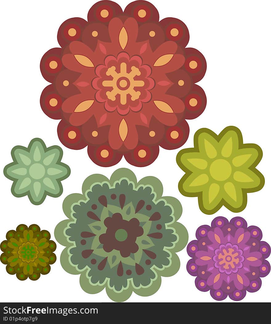 Vector flowers - autumn design elements. Vector flowers - autumn design elements