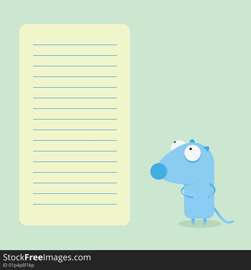 School sheet  funny mouse. School sheet  funny mouse