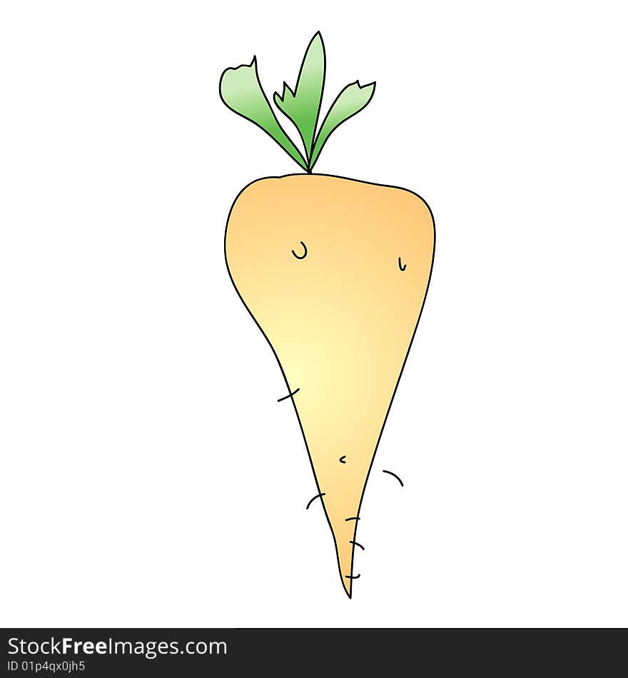 A childish vector illustration of a parsnip isolated on white background.