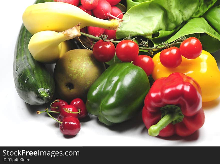 Fresh and ripe fruit and vegetables