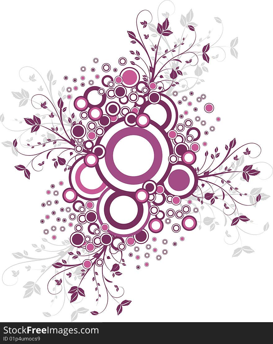 The vector illustration contains the image of floral background