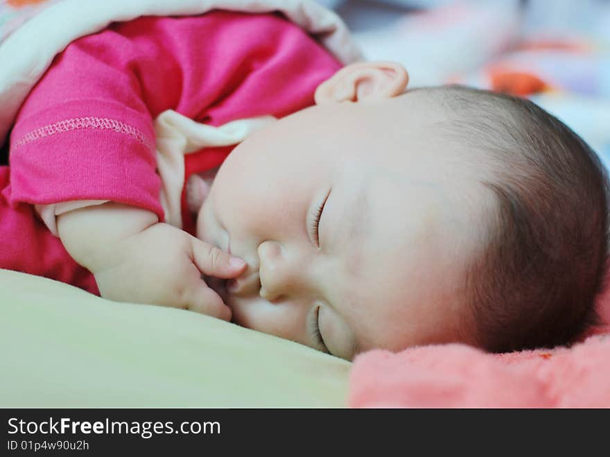 Cute little baby boy sleeping quietly. Cute little baby boy sleeping quietly