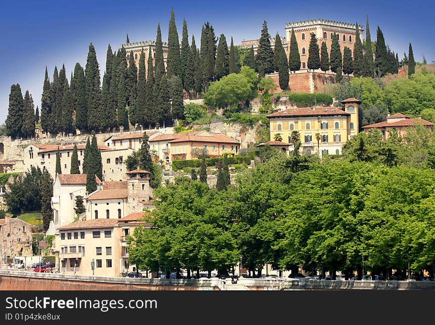 Details panoramic view of Verona, Italy