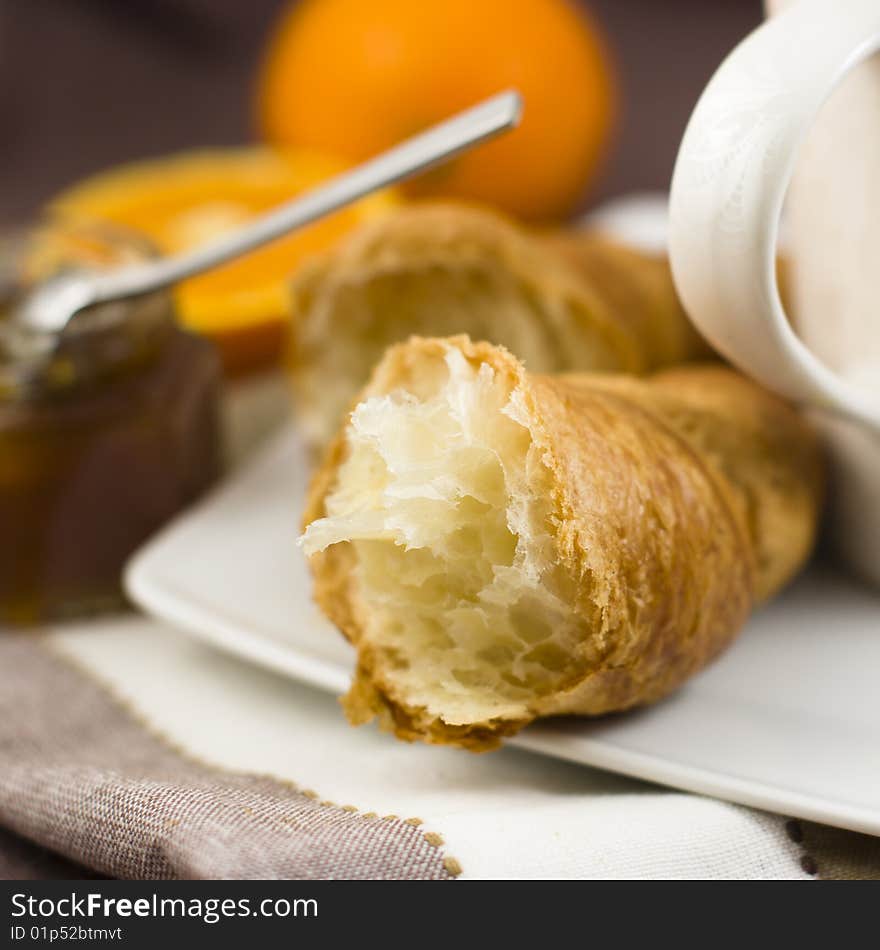 Breakfast with croissant