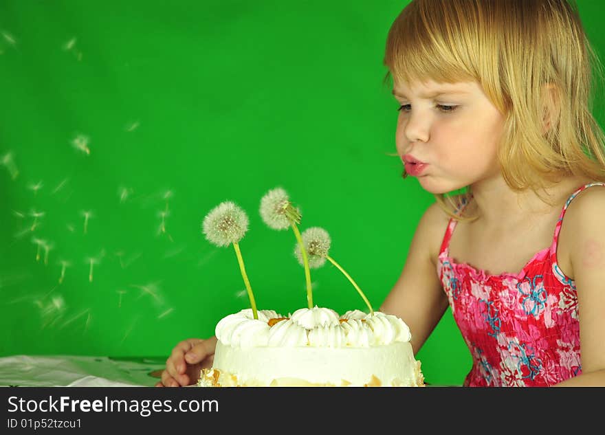 Pie with dandelions