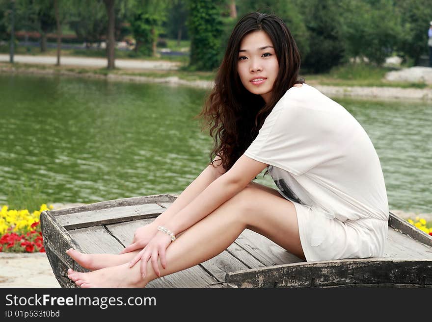 Asian girl in summer