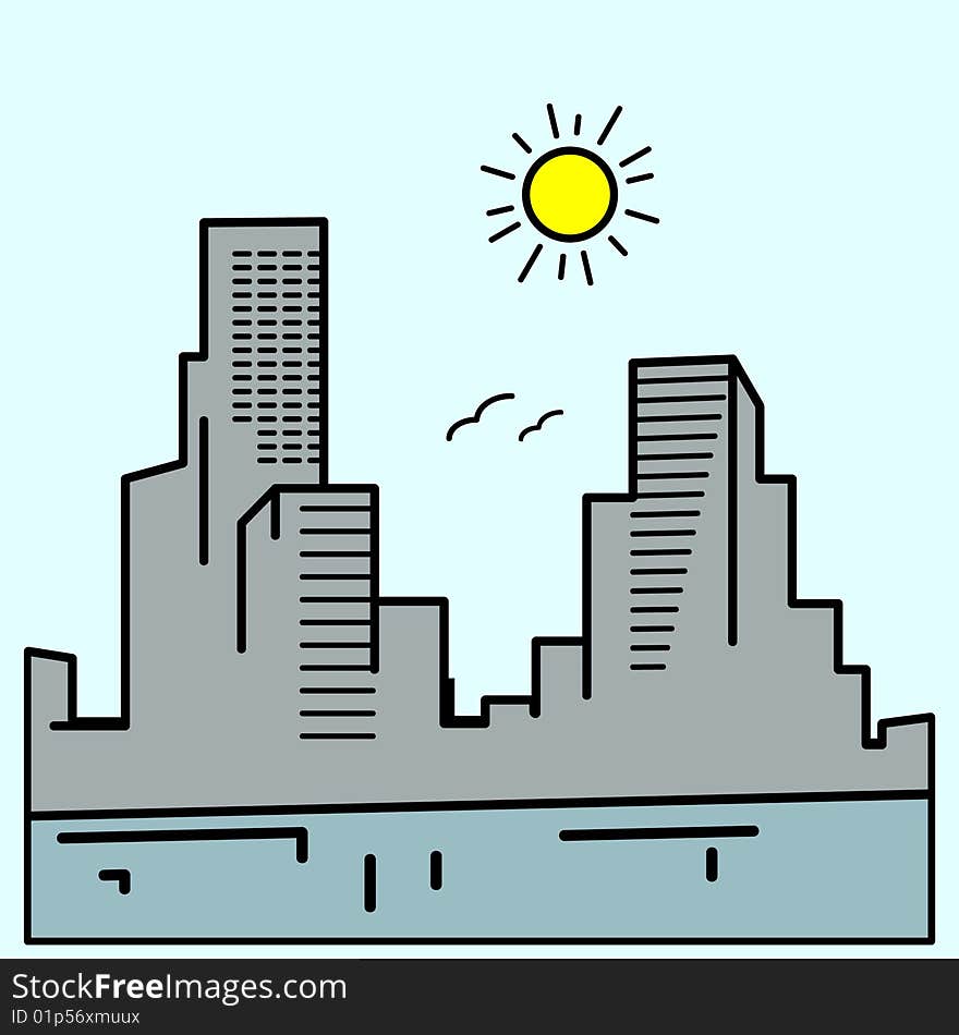 Manhattan Skyline. Vector Illustration