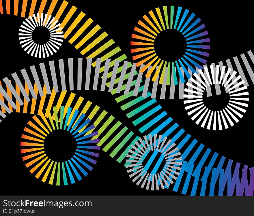 Tracks and cogwheels are featured in an abstract background illustration. Tracks and cogwheels are featured in an abstract background illustration.