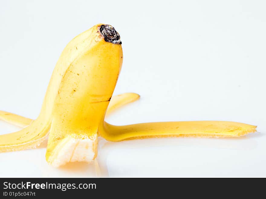 Peel of banana close up.