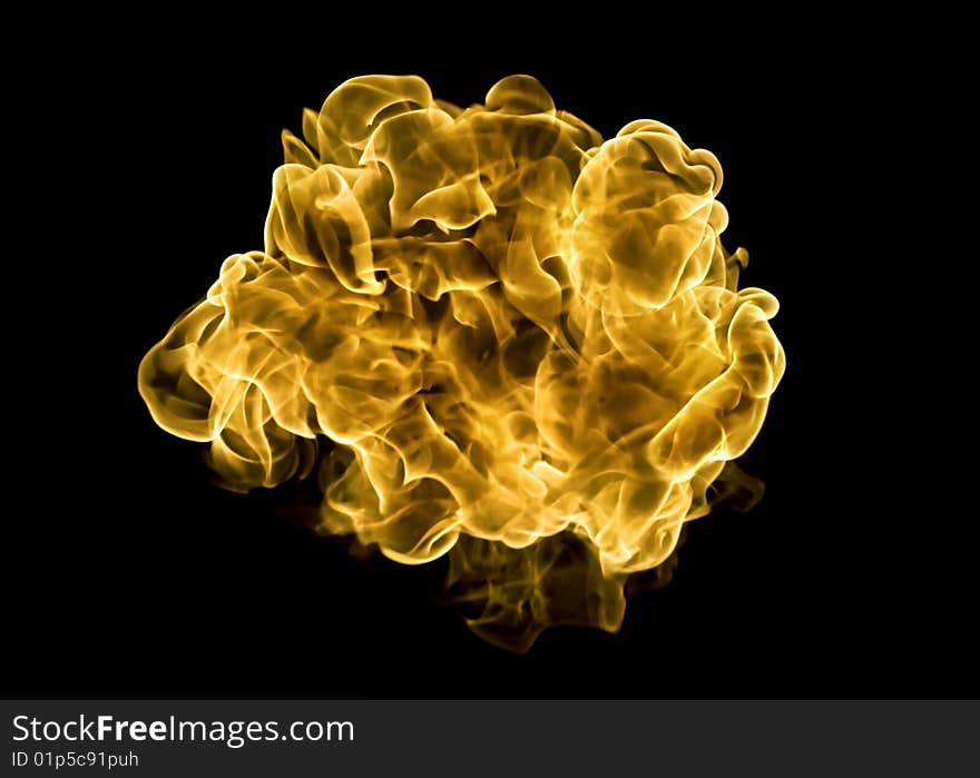 Fire isolated on a black background